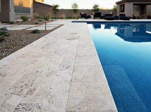 Travertine pool coping