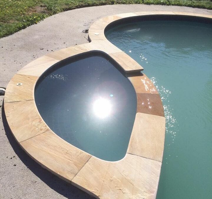 Natural Split Sandstone Bullnose Coping - POOL COPING TILES - NON SLIP ...